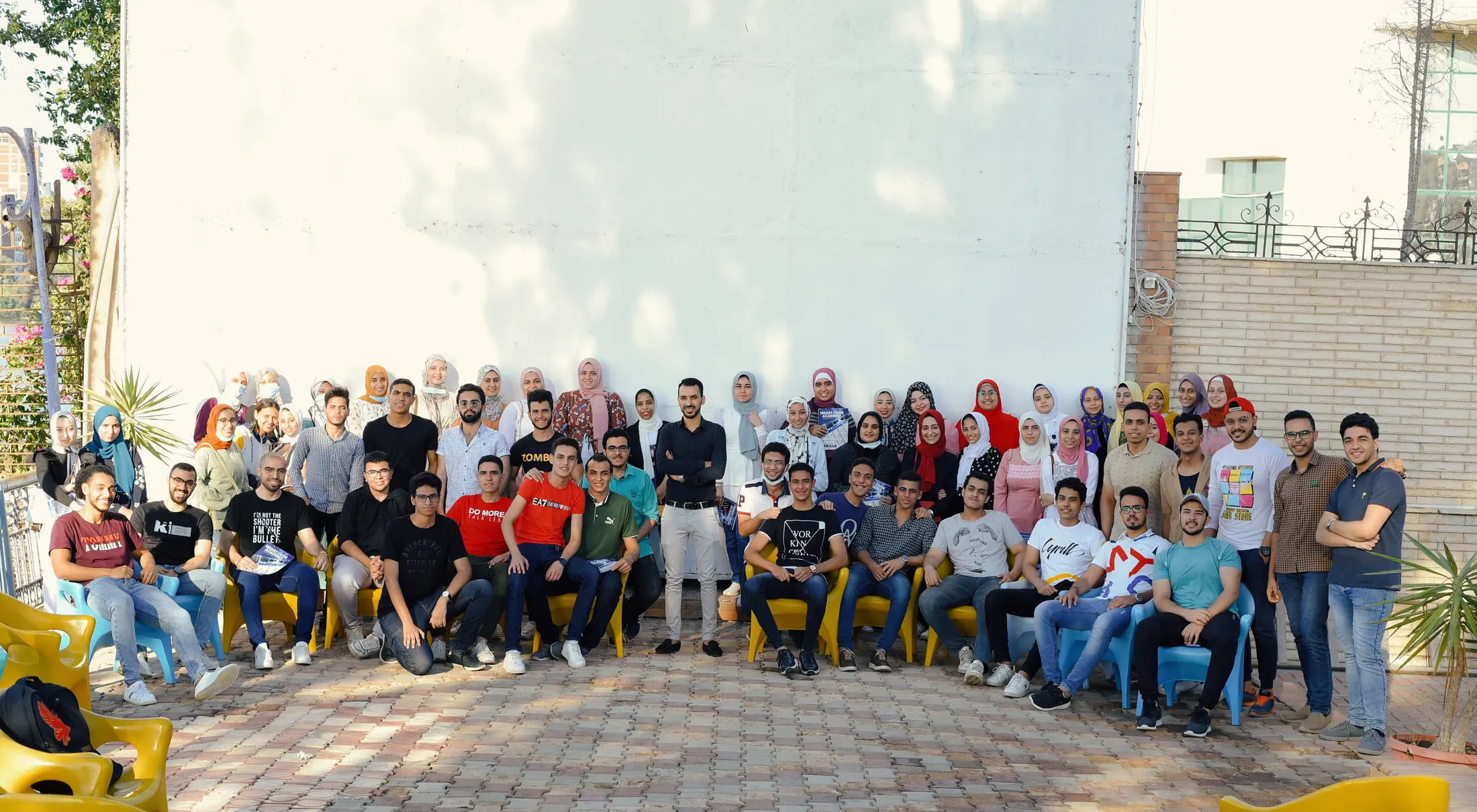 Ahmed Belal with his students